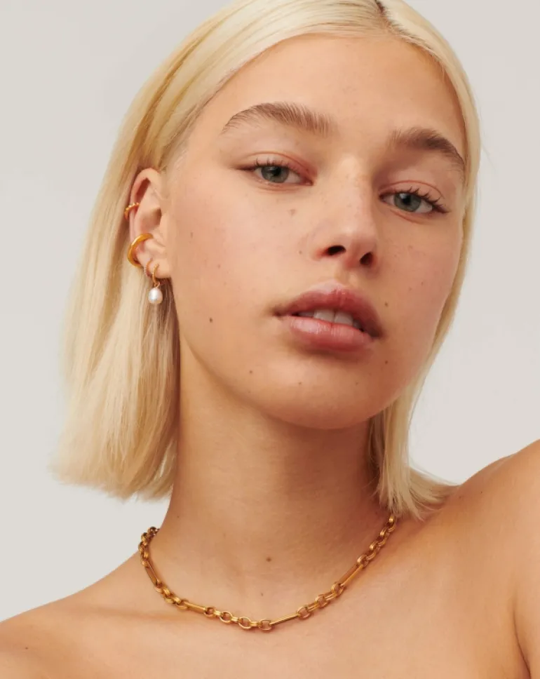 Jewellery | Earrings-Missoma Pearl Drop Earring in Gold