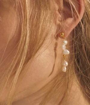 Jewellery | Earrings-Anni Lu Pearly Drop Earring Long