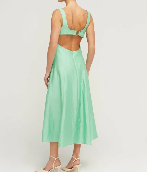 Dresses-Acler Pennant Midi Dress in Mantis Green