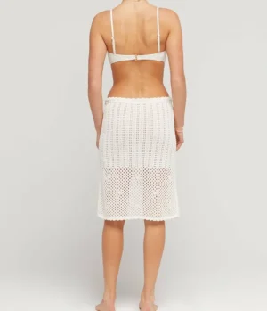 Skirts-Peony Pointelle Midi Skirt in Fleur