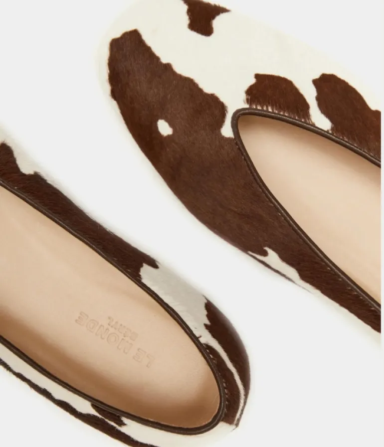 Flat Shoes-Le Monde Beryl Regency Calf Hair Slipper in Cow
