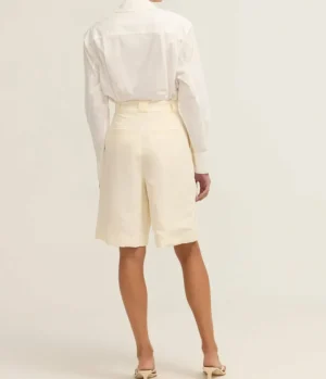 Tops-Simkhai Renata Cropped Button Down Shirt in White
