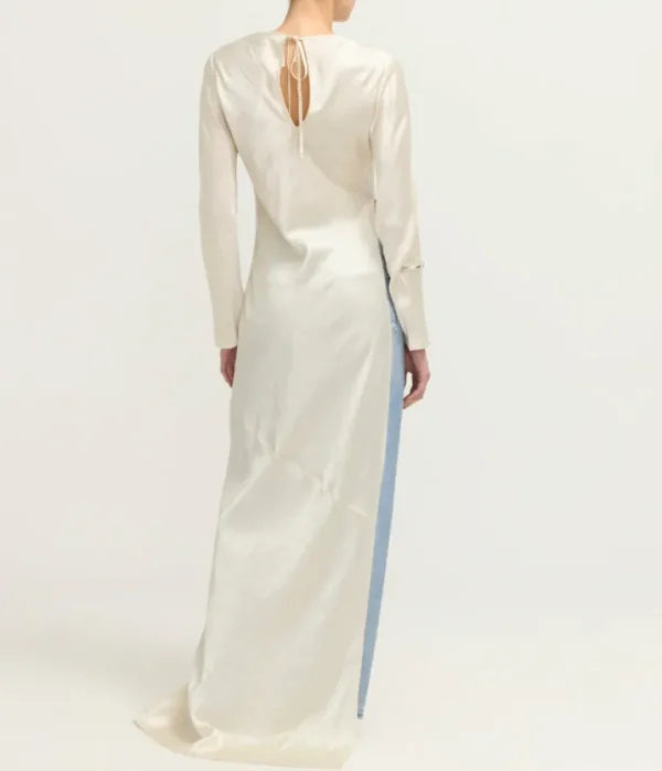 Dresses-Third Form Revery High Split Long Sleeve Dress in Cream
