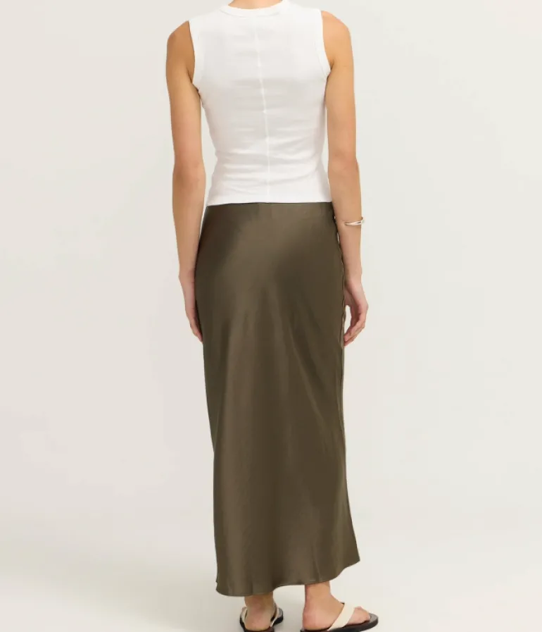Skirts-Samsoe Samsoe Saagneta Long Skirt in Bungee Cord