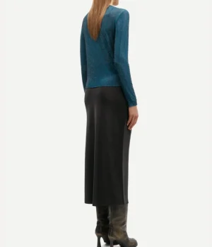Skirts-Samsoe Samsoe Saagneta Maxi Slip Skirt in Black