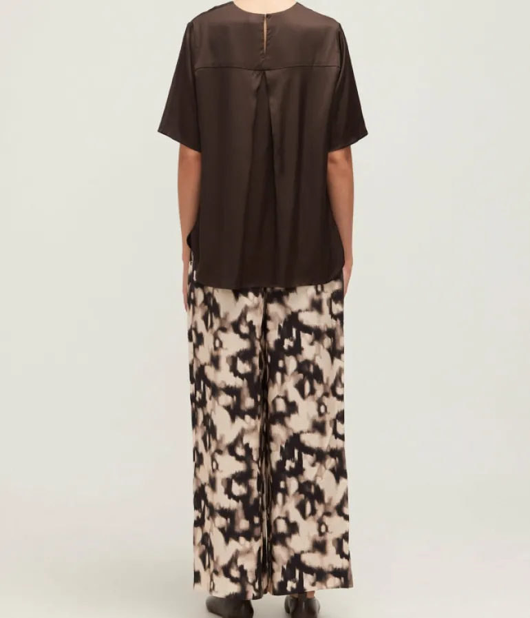 Pants-Samsoe Samsoe Sahelena Wide Leg Pants in Animalier