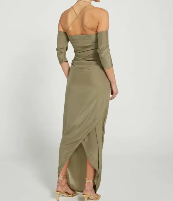Dresses-Gauge81 Samaca Off the Shoulder Long Dress in Cumin