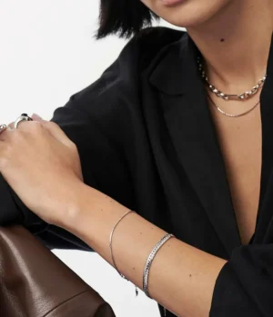 Jewellery | Bracelets-Mode Sportif Savi Asymmetric Square Chain Bracelet in Silver