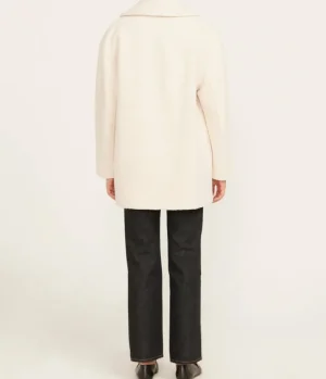 Jackets & Outerwear-Harris Wharf London Shawl Collar Wool Jacket in Ecru