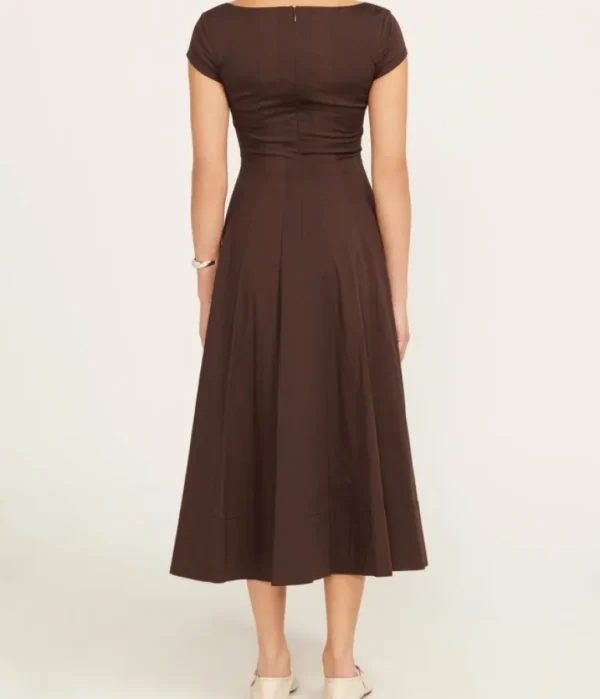 Dresses-Staud Short Sleeve Wells Dress in Earth