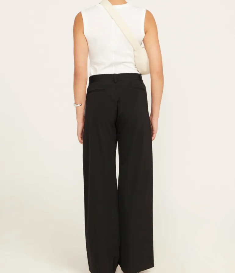 Pants-St Agni Side Stripe Tailored Pants in Black