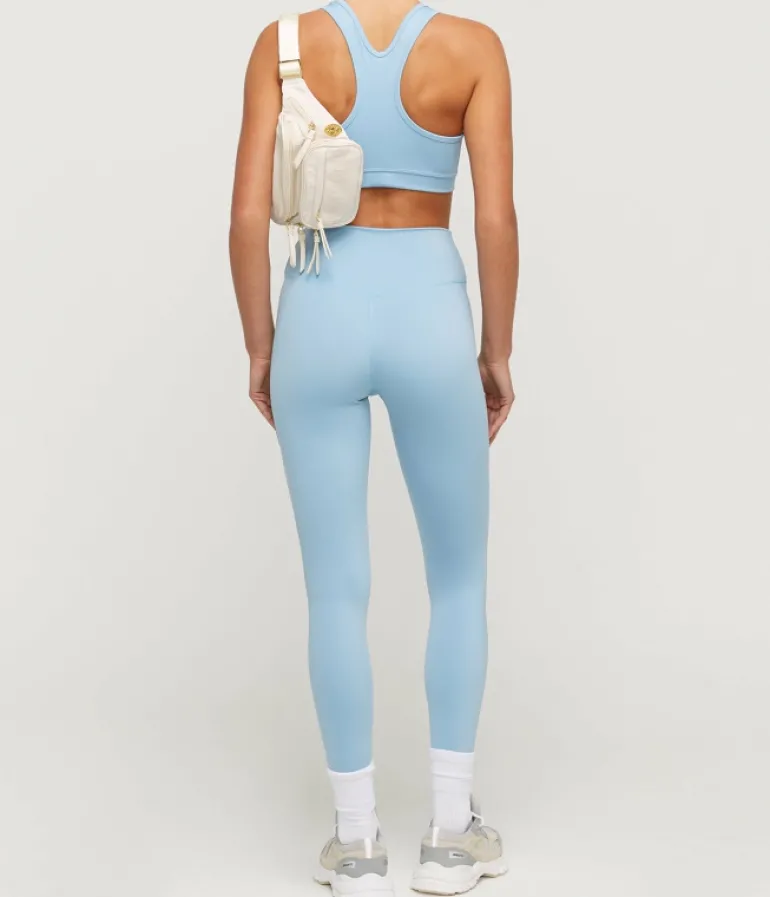 Activewear-7 Days Active Signature Zip Tights in Dusk Blue