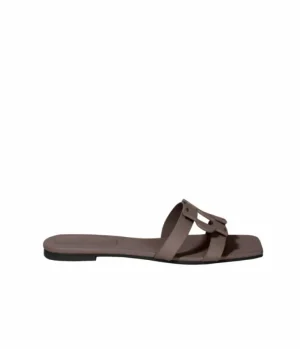 Flat Sandals-Simkhai Monogram Flat Slide in Mocha