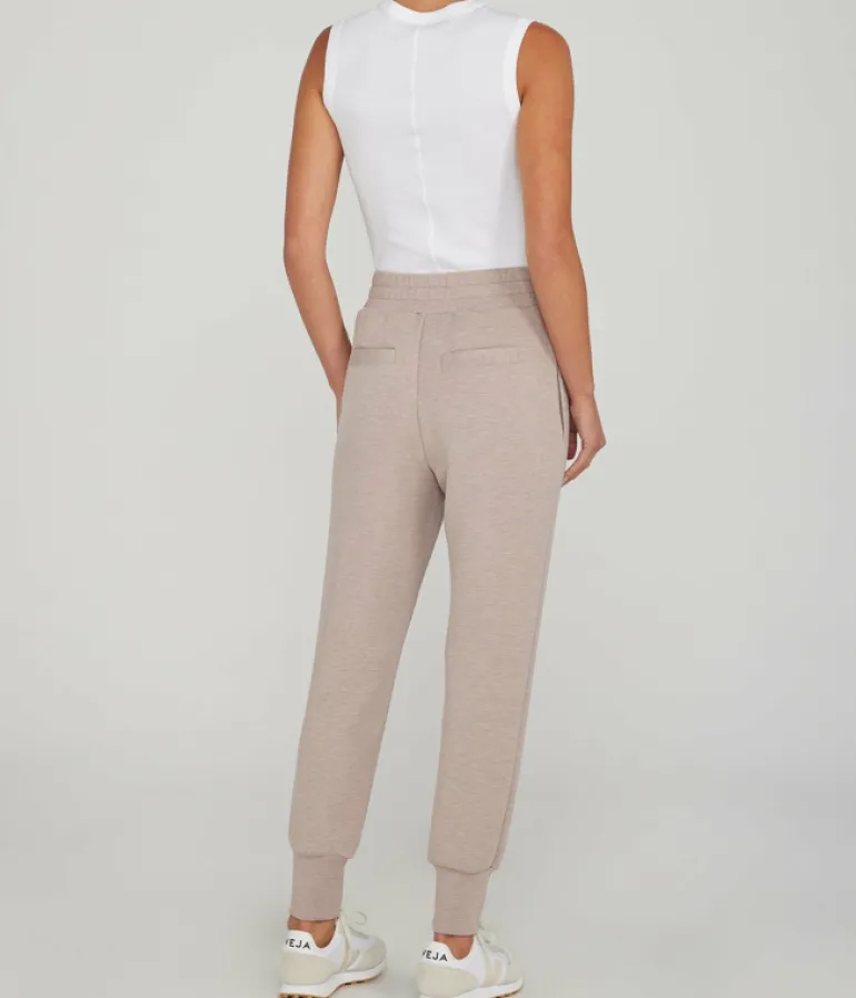 Loungewear-Varley Slim Cuff 27.5 Pant in Taupe Marle