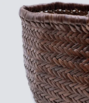 Bags-Dragon Diffusion Small Bamboo Triple Jump Basket Bag in Dark Brown