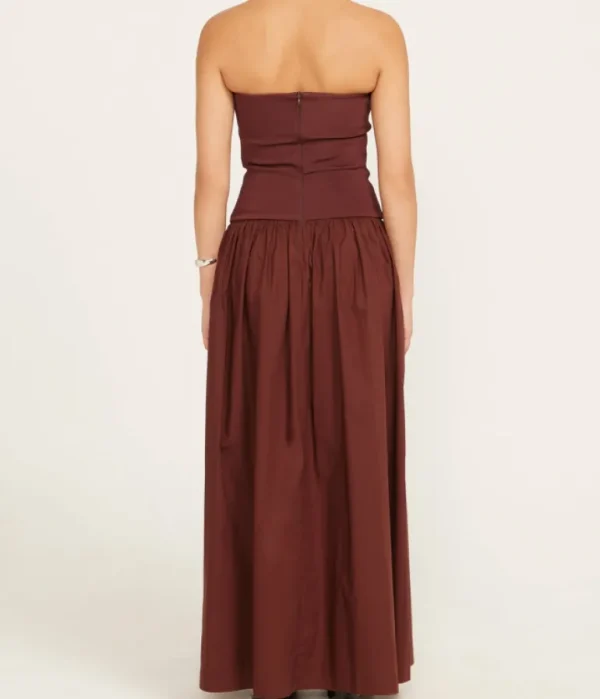 Dresses-Esse Studios Strapless Knit Cotton Dress in Java