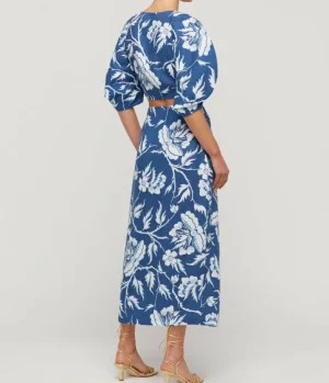 Skirts-Mara Hoffman Sunja Maxi Skirt in Navy White