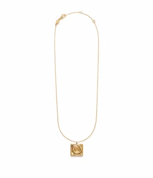 Jewellery | Necklaces-Anni Lu Swirly Square Necklace in Gold