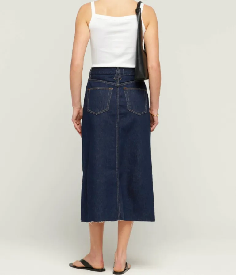 Skirts-SLVRLAKE Taylor Midi Skirt in Midnight Mile