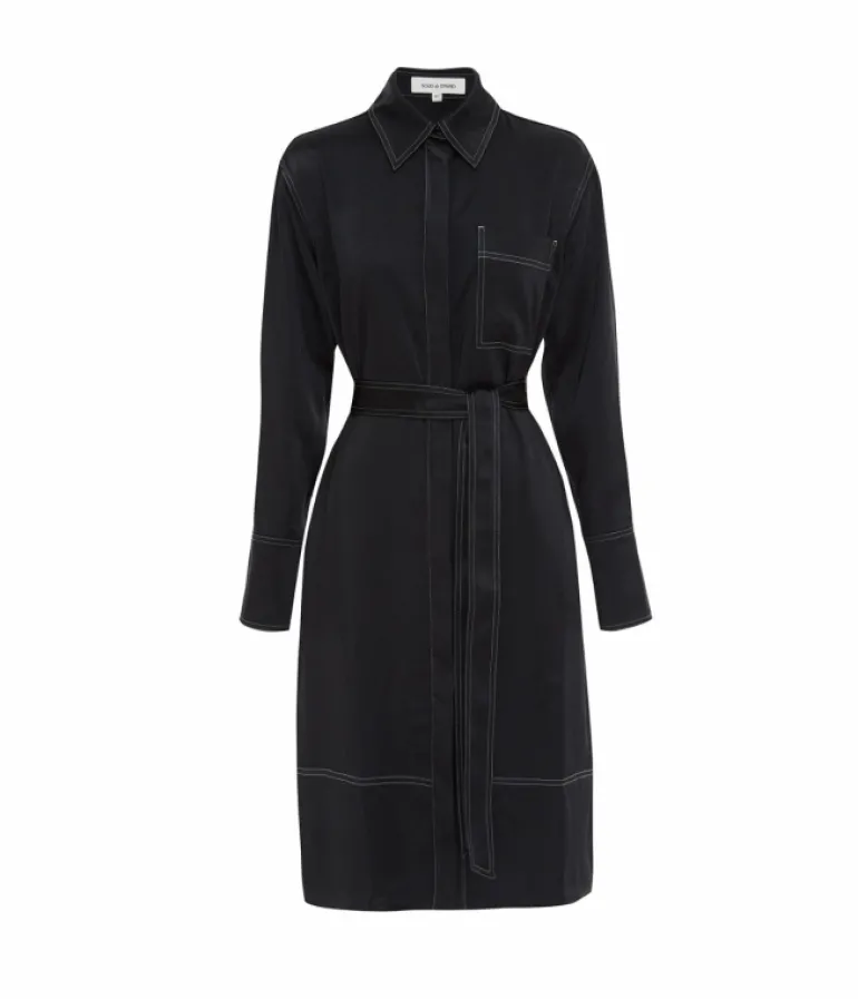 Dresses-Solid and Striped The Esti Dress in Noir