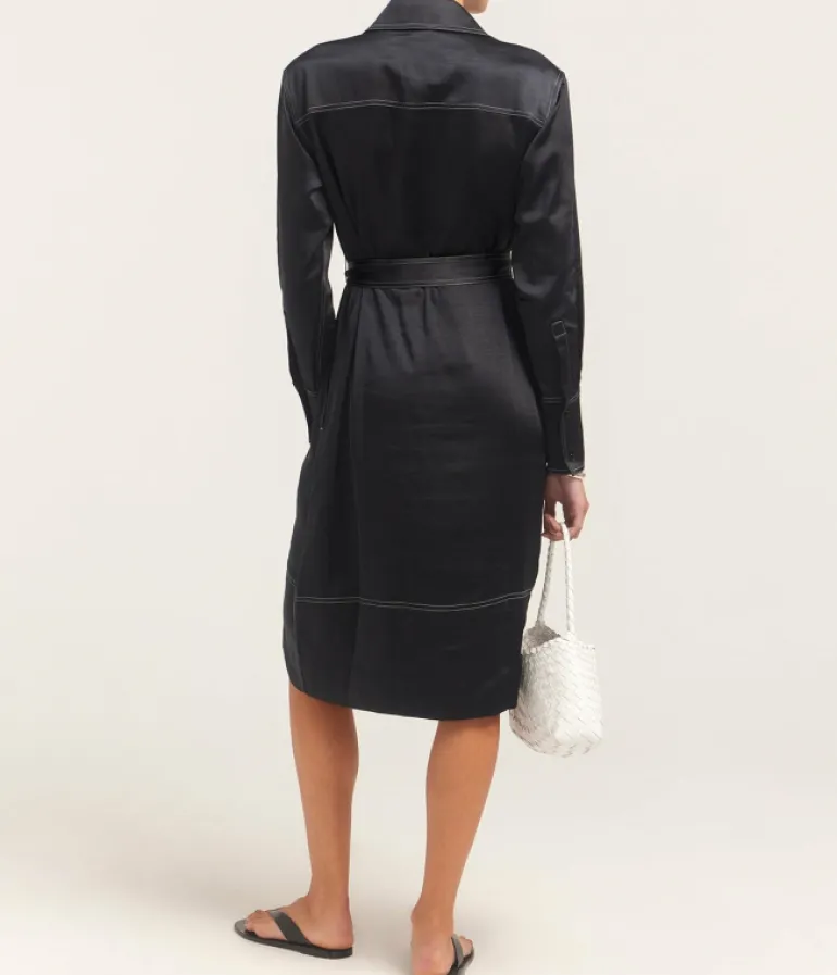 Dresses-Solid and Striped The Esti Dress in Noir