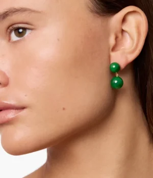 Jewellery | Earrings-Lie Studio The Hannah Earrings in Green Agate