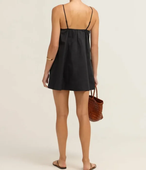 Dresses-Solid and Striped The Lindsay Dress in Noir
