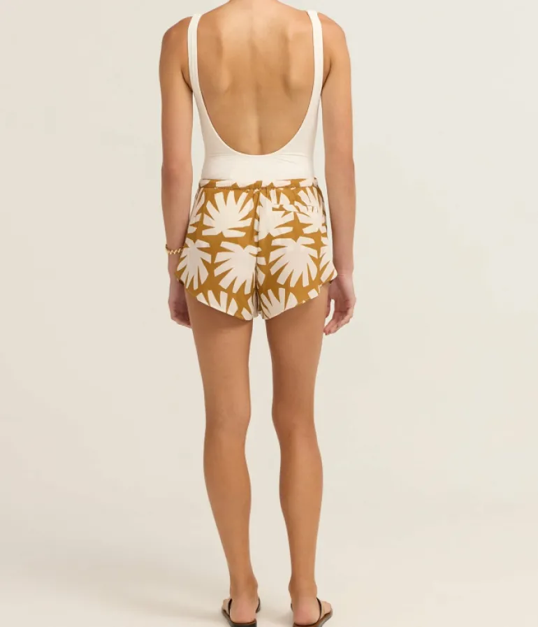 Shorts-Solid and Striped The Mitchel Short in Chestnut and Brule