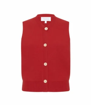 Knitwear-Friends with Frank The Riley Vest in Red
