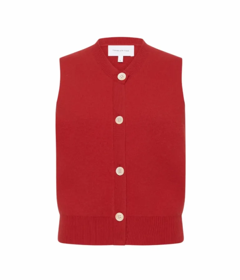 Knitwear-Friends with Frank The Riley Vest in Red