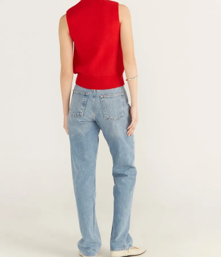 Knitwear-Friends with Frank The Riley Vest in Red