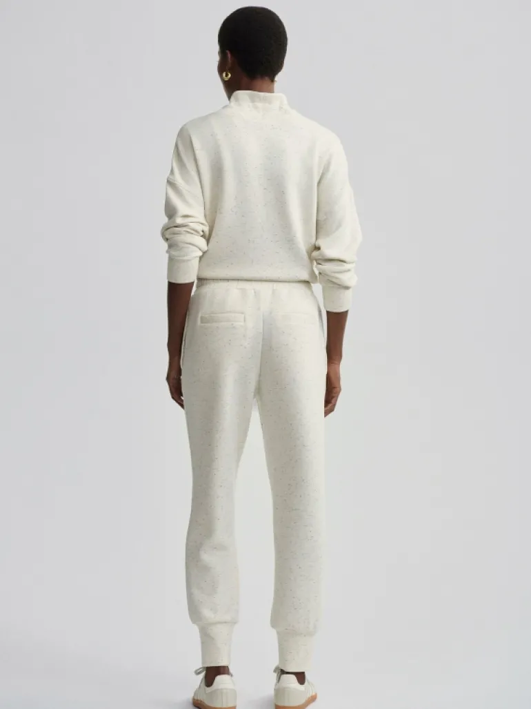 Loungewear-Varley The Slim Cuff Pant 27.5 in Ivory Marl Fleck