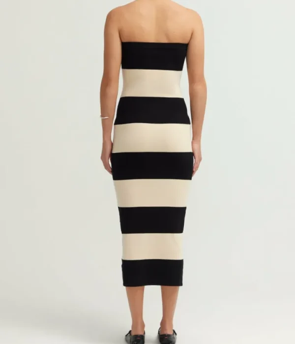 Dresses-Posse Theo Strapless Dress in Black and Bone