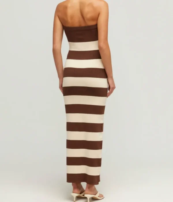Dresses-Posse Theo Strapless Dress in Chocolate and Cream