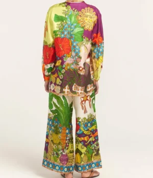Tops-Alemais Tiger Silk Shirt in Multi
