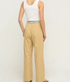Pants-Yaitte Tulum Striped Trouser in Mustard