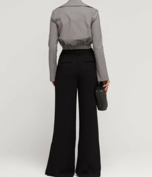 Tops-Aaizel Twist Front Blouse in Grey
