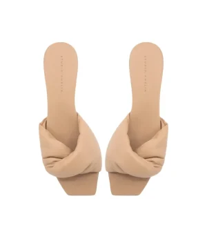 Flat Sandals-Studio Amelia Twist Front Flat in Beige
