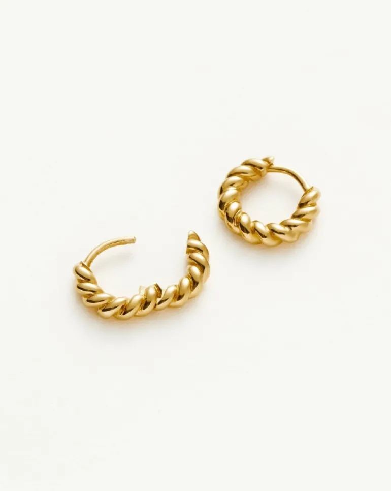 Jewellery | Earrings-Missoma Twisted Tidal Huggies in Gold