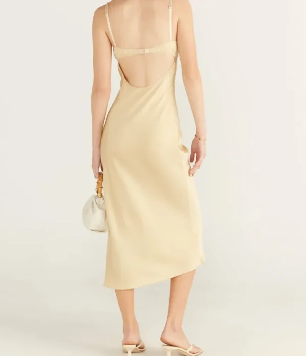 Dresses-Anna October Waterlily Midi Dress in Golden