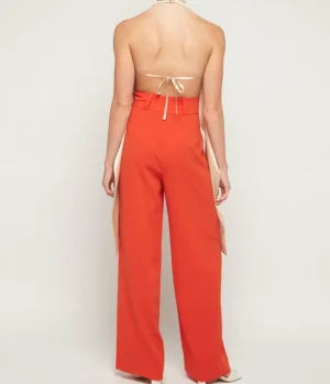 Pants-Aaizel Wide Leg Pant in Tangerine