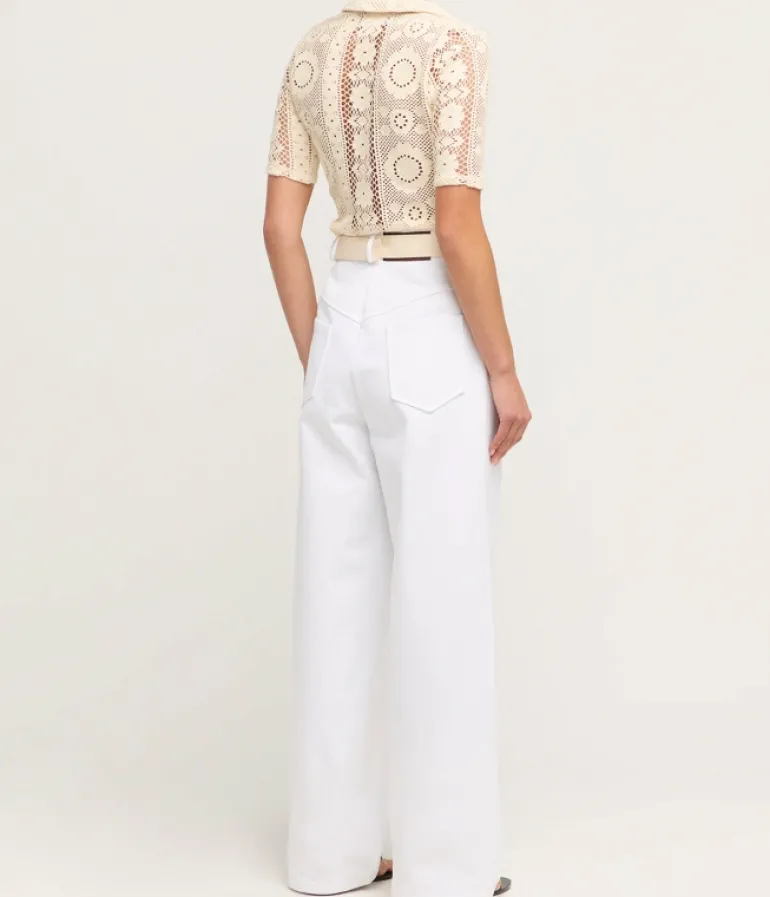 Denim-Albus Lumen Wide Leg Tailored Jeans in White