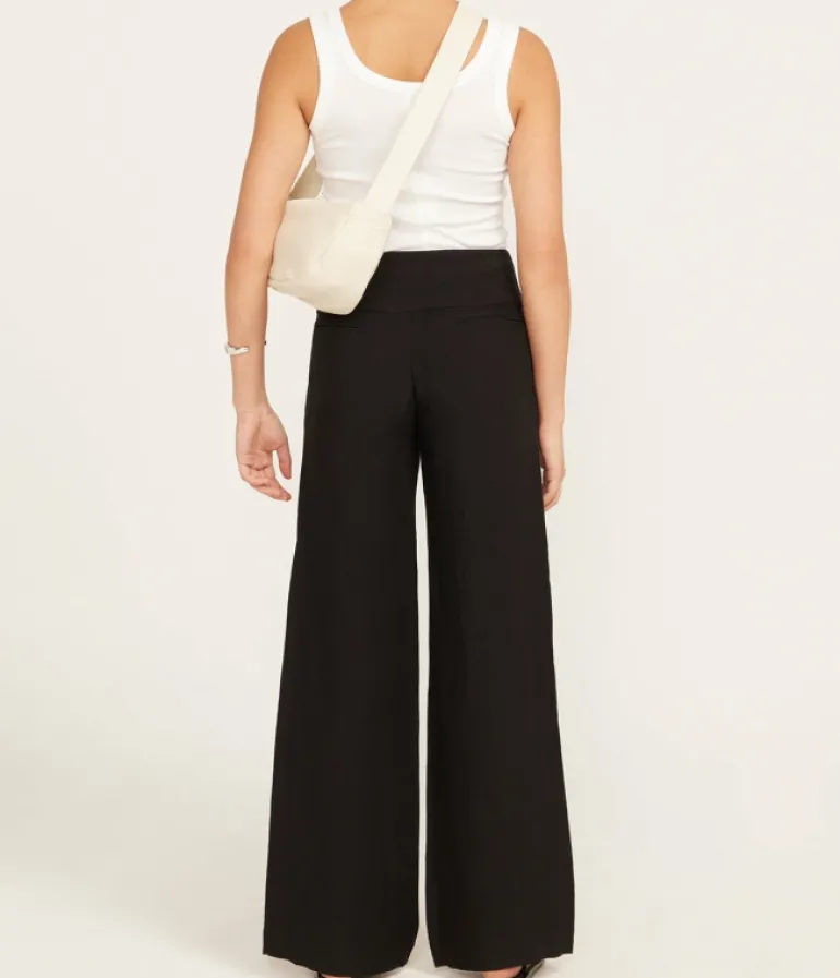 Pants-St Agni Wide Waistband Pants in Black