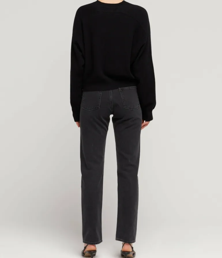 Denim-Loulou Studio Wular Straight Denim Pants in Washed Grey