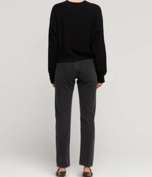 Denim-Loulou Studio Wular Straight Denim Pants in Washed Grey