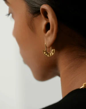 Jewellery | Earrings-Missoma Zenyu Mini Fan Hoop in Gold